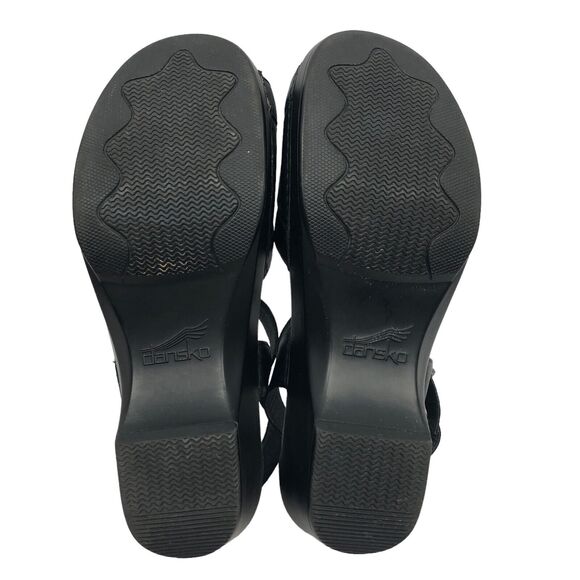 Dansko Sissy Sandals Sz 41 10.5 - 11 Leather Strappy Heel Buckle Platform Shoes - Picture 11 of 11